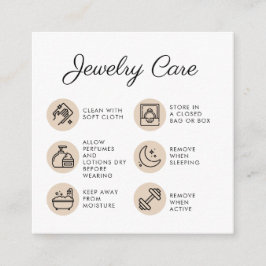 Tarjeta De Recepción Instrucciones de cuidado de joyas de pollo Gracias