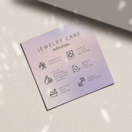 Tarjeta De Recepción Instrucciones de cuidado de joyas de pollo Gracias