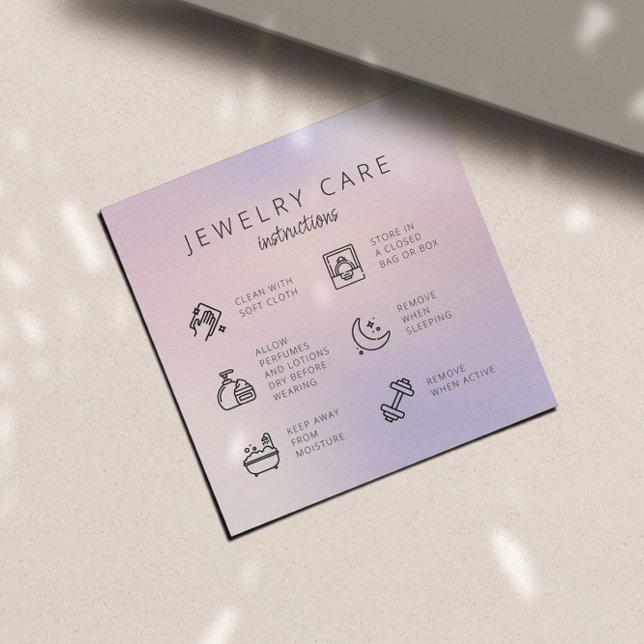 Tarjeta De Recepción Instrucciones de cuidado de joyas de pollo Gracias (Subido por el creador)