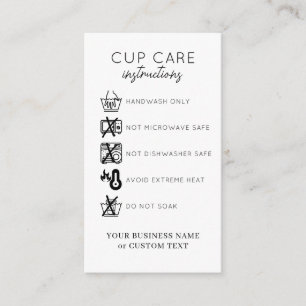 Tarjeta De Recepción Instrucciones de cuidado de la Copa de Tumbler Min