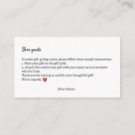 Tarjeta De Recepción Instrucciones de regalo Otoño Teddy Bear Baby Show