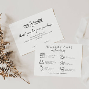Tarjeta De Recepción Instrucciones Mínimas De Atención Médica De Joyas