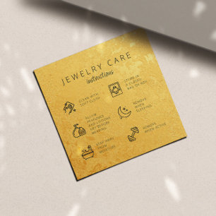 Tarjeta De Recepción Instrucciones para el cuidado de joyas de oro Grac