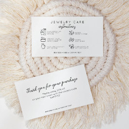 Tarjeta De Recepción Instrucciones simples para el cuidado de las joyas