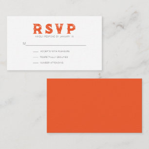 Tarjeta De Recepción Intenso Naranja Rojo RSVP Rústico Moderno