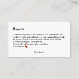 Tarjeta De Recepción Intercambio de recetas Autumn Teddy Bear Baby Show