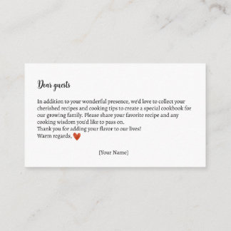 Tarjeta De Recepción Intercambio de recetas Autumn Teddy Bear Baby Show