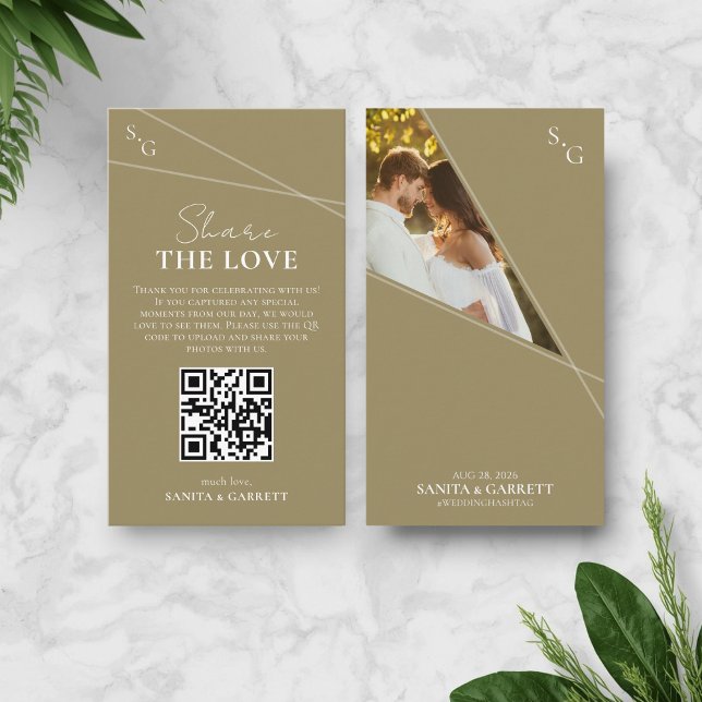 Tarjeta De Recepción Intersecting Lines Share The Love QR Code Card (Share The Love QR Code Card)