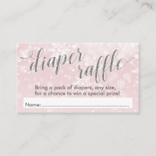 Tarjeta De Recepción Invernadero Copo de nieve Rosa Baby Shower Diaper 