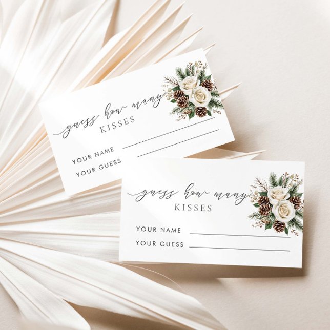 Tarjeta De Recepción Invierno adivina cuántos besos de juego de novias (Subido por el creador)