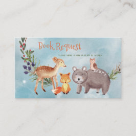 Tarjeta De Recepción Invierno Animales de Woodland Berries Pine Cotton 