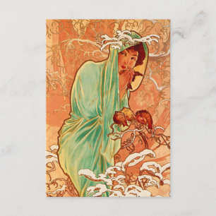 Tarjeta De Recepción Invierno Art Nouveau de Alphonse Mucha