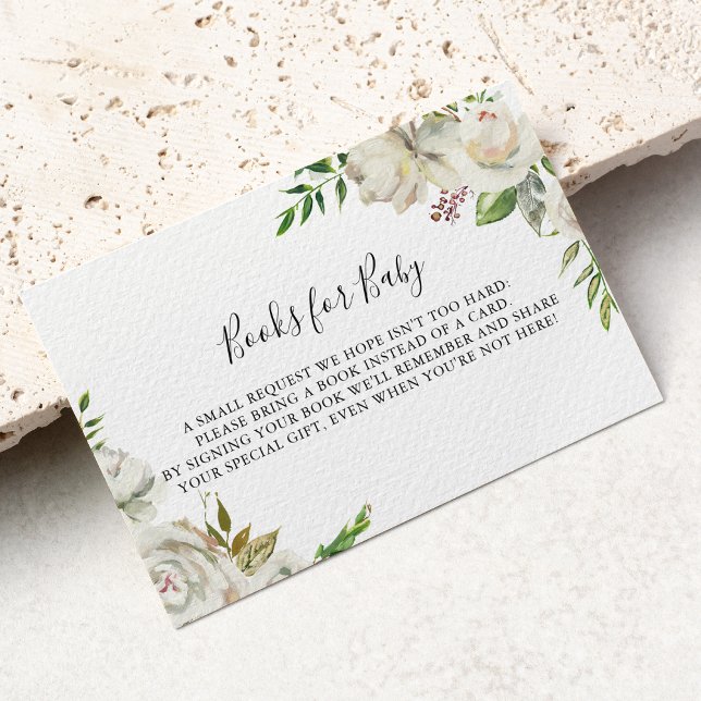 Tarjeta De Recepción Invierno Blanco Peony Floral Solicitud de libro de (Subido por el creador)