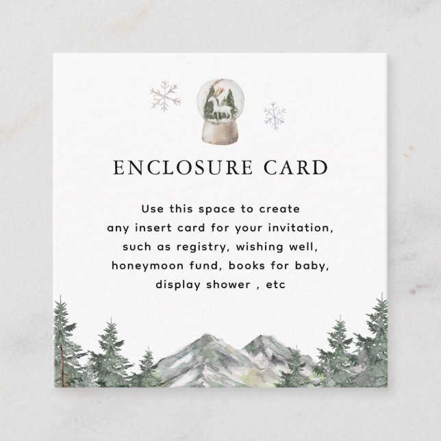 Tarjeta De Recepción Invierno de Globe de Nieve Maravilloso Personaliza (Anverso)