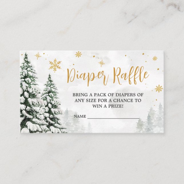 Tarjeta De Recepción Invierno hace frío fuera de Baby Shower Diaper Raf (Anverso)