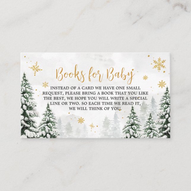 Tarjeta De Recepción Invierno hace frío fuera de los libros para bebé (Anverso)