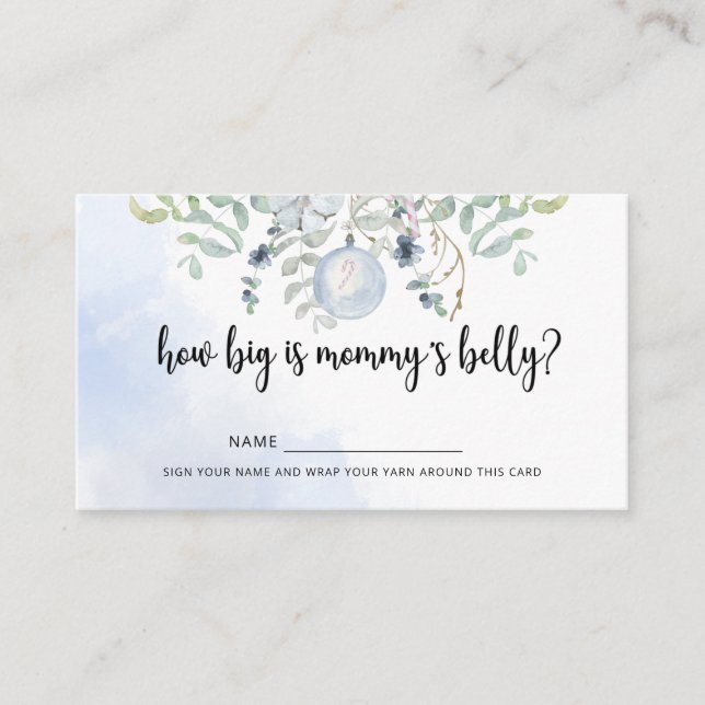 Tarjeta De Recepción Invierno qué grande es la barriga de mamá (Anverso)