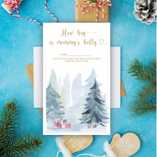 Tarjeta De Recepción Invierno qué grande es la barriga de mamá