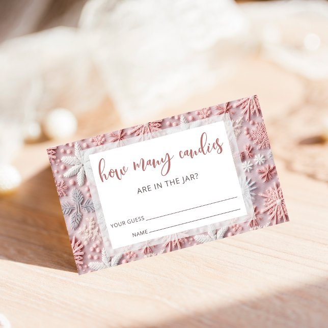 Tarjeta De Recepción Invierno Rosa adivina cuántas cartas de caramelos (Subido por el creador)