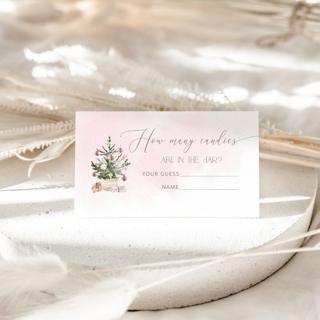 Tarjeta De Recepción Invierno rosa adivinen cuántos caramelos (Subido por el creador)
