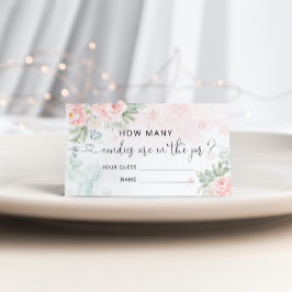 Tarjeta De Recepción Invierno rosa adivinen cuántos caramelos