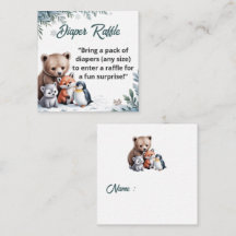 Invierno Snowflake Diaper Raffle Ticket Insert