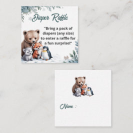 Tarjeta De Recepción Invierno Snowflake Diaper Raffle Ticket Insert