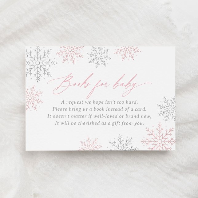 Tarjeta De Recepción Invierno Snowflakes Baby Shower Books para el Bebé (Subido por el creador)