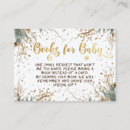 Tarjeta De Recepción Invierno Snowflakes Libros Baby Shower Para Bebé