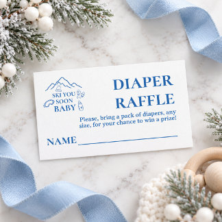 Tarjeta De Recepción Invierno Te Esquiaré Pronto Niño Azul Baby Shower