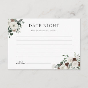 Tarjeta De Recepción Invierno Verdor Floral Date Ideas Noche