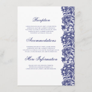 Tarjeta De Recepción Invitado a la información de bodas con elegancia s