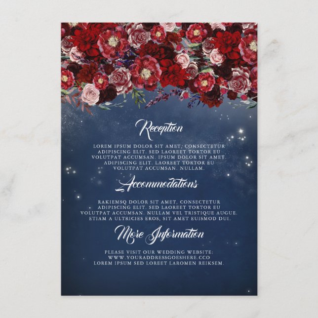 Tarjeta De Recepción Invitado a recibir información de Bodas florales d (Anverso)