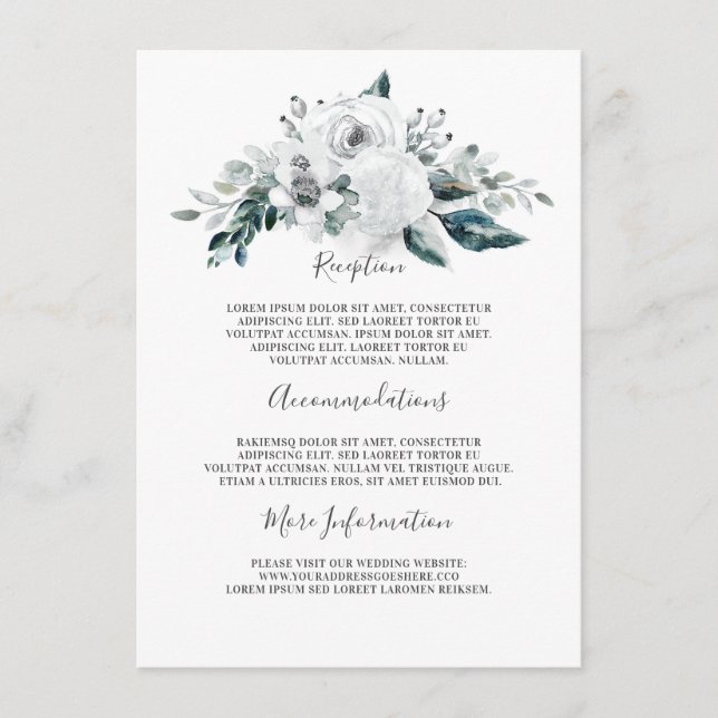 Tarjeta De Recepción Invitado a recibir información sobre Bodas florale (Anverso)