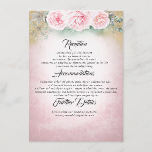 Tarjeta De Recepción Invitado a recibir información sobre Bodas florale