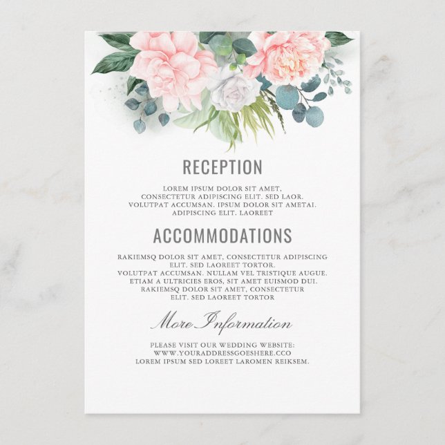 Tarjeta De Recepción Invitado a recibir información sobre Bodas florale (Anverso)