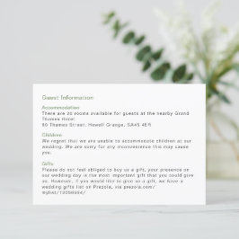 Tarjeta De Recepción Invitado de arte de la línea Minimalista de Sandy