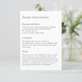 Tarjeta De Recepción Invitado de arte de la línea Minimalista de Sandy 