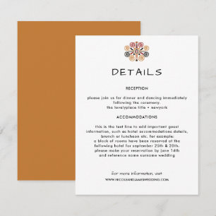 Tarjeta De Recepción Invitado de información de Boda de decoración afri