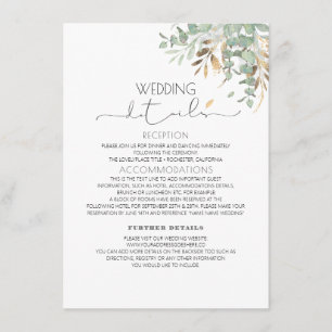 Tarjeta De Recepción Invitado de información de Boda de Purpurinas de O