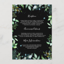 Tarjeta De Recepción Invitado de información del Boda de la vegetación