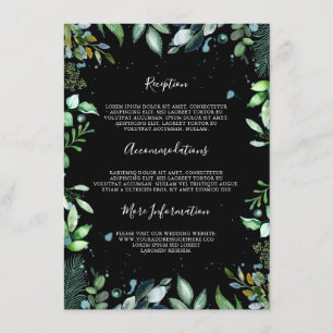 Tarjeta De Recepción Invitado de información del Boda de la vegetación 