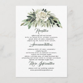 Tarjeta De Recepción Invitado de información del Boda de vegetación exu
