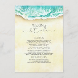 Tarjeta De Recepción Invitado de información sobre bodas de playa