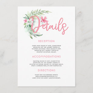 Tarjeta De Recepción Invitado de información sobre bodas de playa