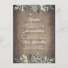 Tarjeta De Recepción Invitado de información sobre Bodas Rústicos de Ve