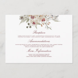 Tarjeta De Recepción Invitado de Marsala y Boda de Marfil
