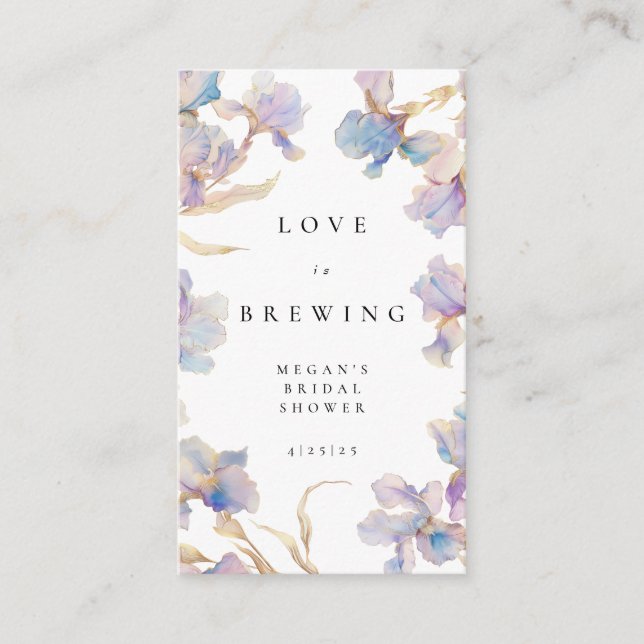 Tarjeta De Recepción Iris Bridal Shower Tea (Anverso)