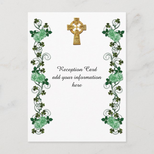 Tarjeta de recepción irlandesa Celtic Cross (Anverso)