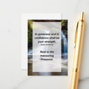 Tarjeta De Recepción Isaías 30:15 En silencio y con confianza